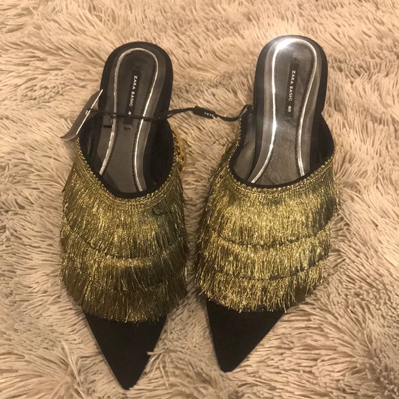 ❌SOLD❌Zara fringe mules - Picture 3 of 5